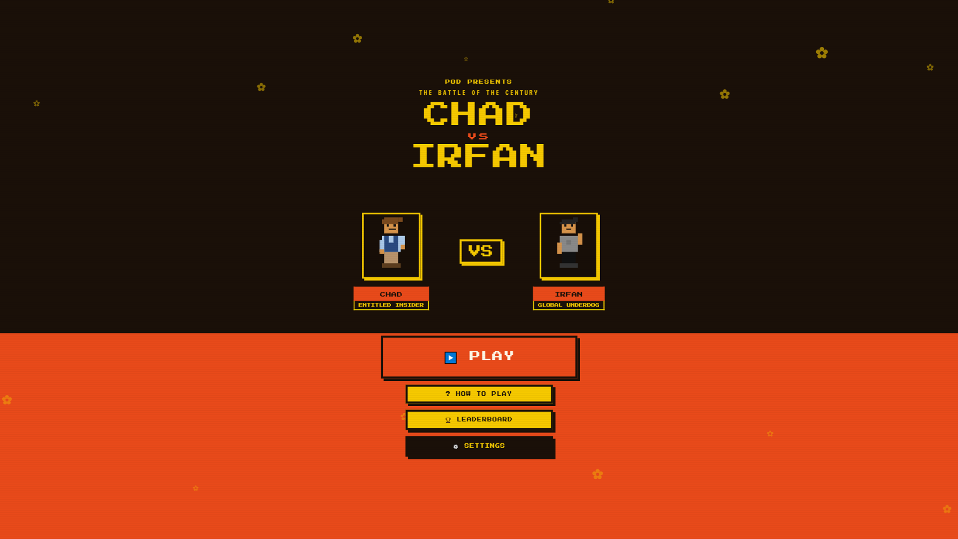 Chad vs. Irfan main menu screenshot